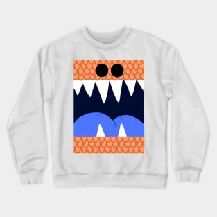 Orange Scales Monster Mouth Crewneck Sweatshirt